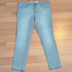 NWT DKNY Ave B Ultra Skinny Gray Women's Jeans With Polka Dots Size 14